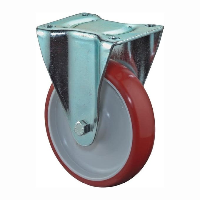 Bokwielen Gegoten polyurethaan rood Rollager Wiel Ø 100 mm 125 kg...