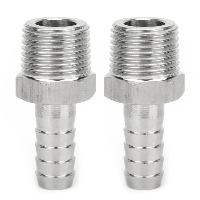 2 STUKS 1 2in BSPT Mannelijke Draad Connector Pijpfitting Barb Aansluiting Snelkoppeling(BSPT 1 2in   10mm )