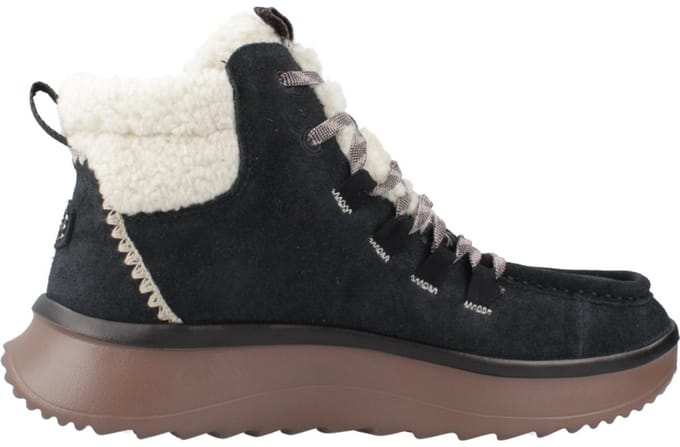 HEYDUDE - Wendy Peak Apres Suede CozStit Dames Boots Black/Tan - Maat 39