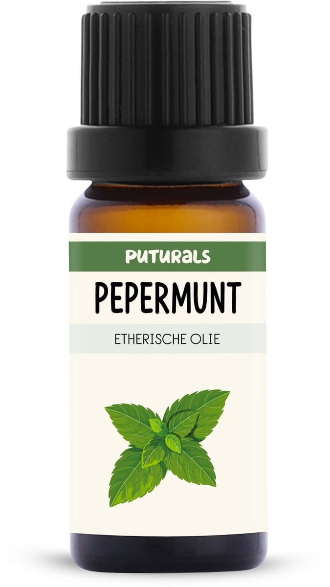 Puturals Pepermuntolie 100% Natuurlijk - 10ml - Puur en Vegan - Pepermunt Etherische Olie voor Huid, Haar, Gezicht en Diffuser