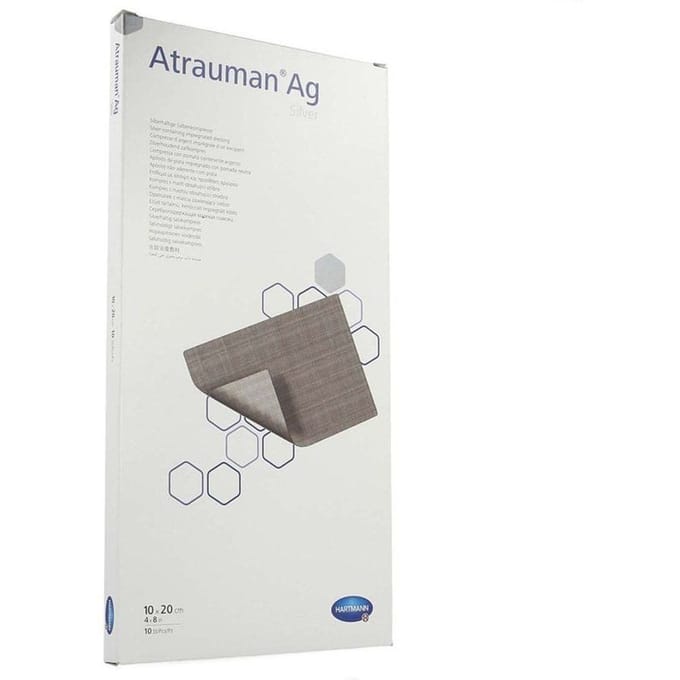 Hartmann - Atrauman AG - zilverhoudend zalfkompres - steriel 10 x 20cm