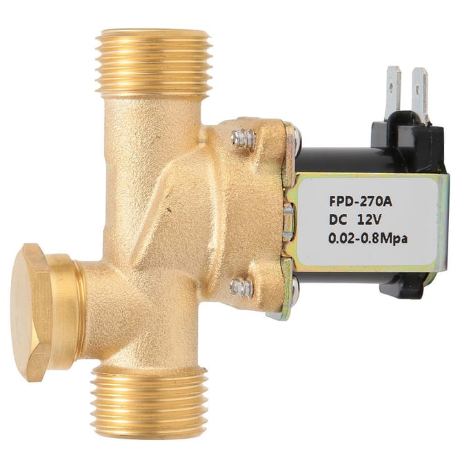 G1 2  Normalement Fermée Laiton Électrovanne Électromagnétique Interrupteur d'Entrée d'Eau (DC12V)