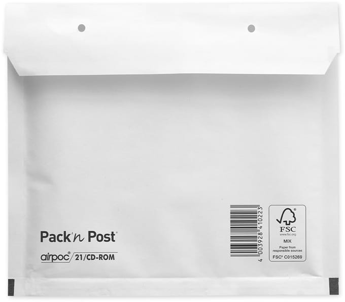MAILmedia CD-luchtkussen envelop, type CD, wit, 14 g, 100 stuks
