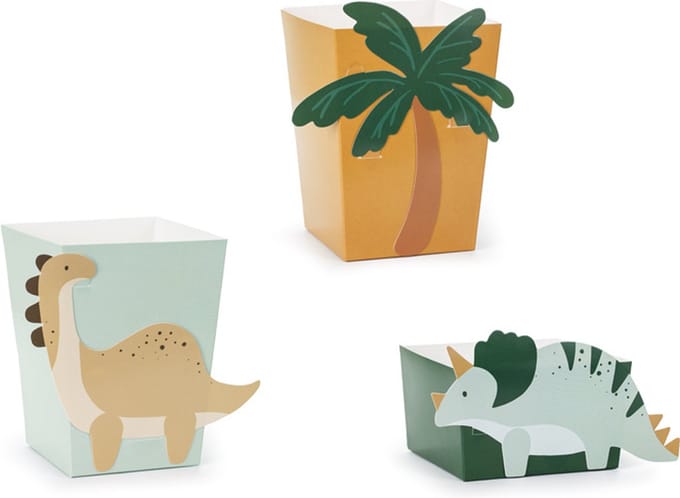 PartyDeco DIY Paper Snack Boxes Dinosaurussen pk/6