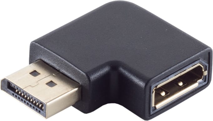 Powteq - Haakse Displayport adapter - Haaks naar rechts - Displayport 1.4 adapter