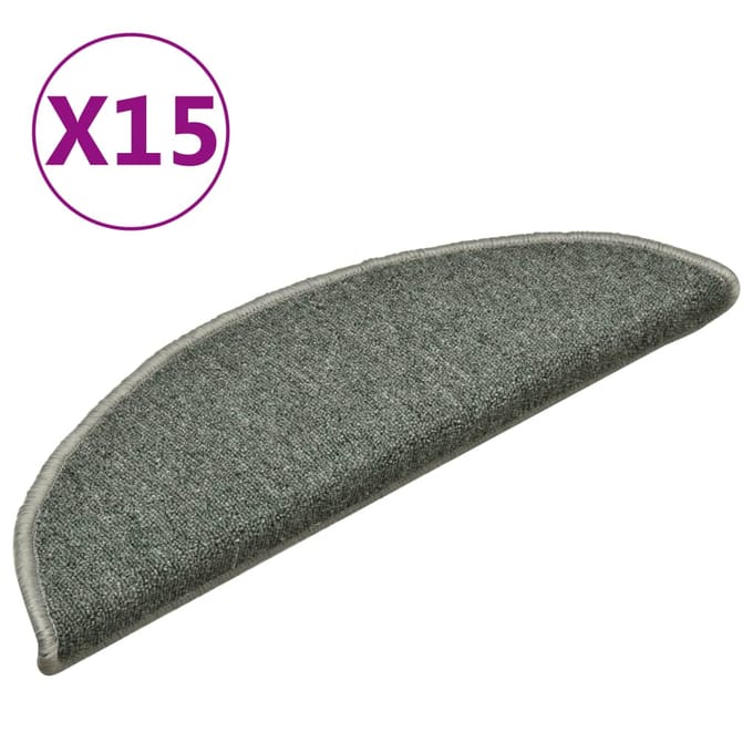 vidaXL - Trapmatten - 15 - st - 56 - x - 17 - x - 3 - cm - Non-Slip - Donkergroen