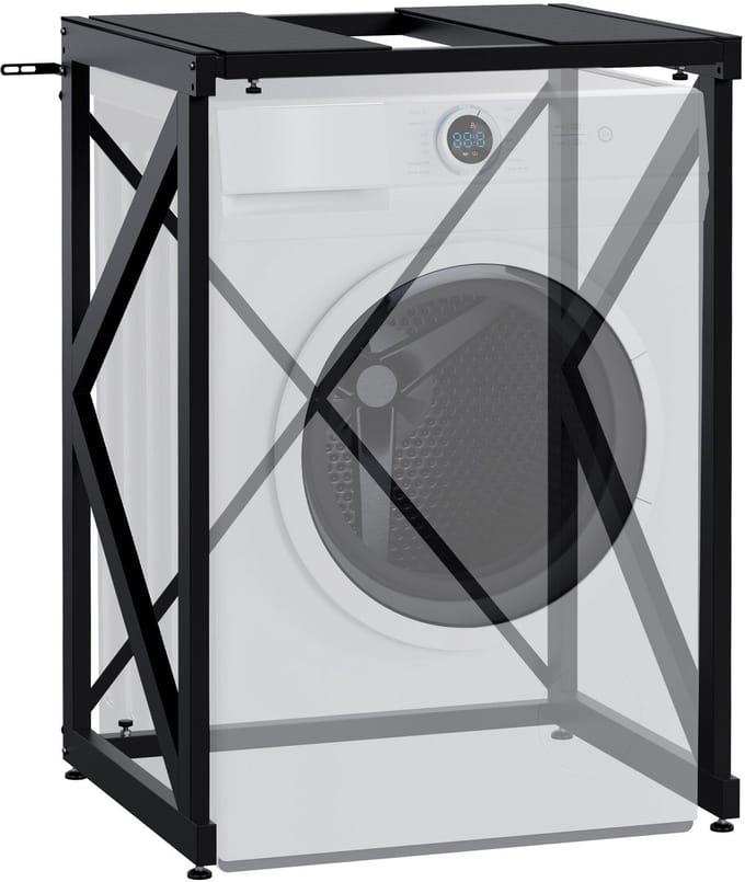 CLP Caleb wasmachine ombouw - opbouwmeubel - rek - wasmachineopbouw - zwart