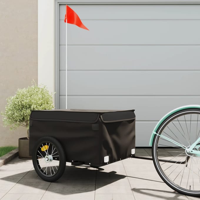 vidaXL - Fietstrailer - 45 - kg - ijzer - zwart