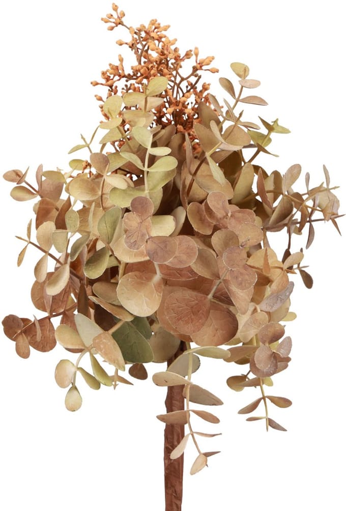 Kunstbloemboeket eucalyptus decoratie 30cm met knoppen