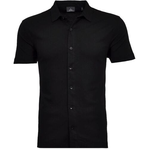 Ragman Overhemd Polohemd Short Sleeve Pima Cotton Zwart / male