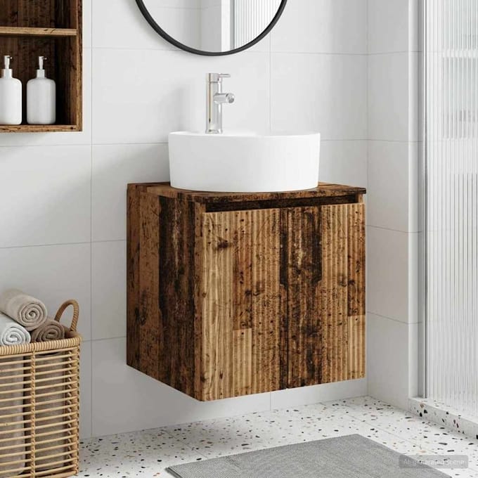 vidaXL - Wandgemonteerde - wastafel - van - een - meubel - Oud - hout