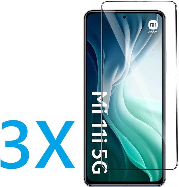 Glasplaatje Geschikt voor: Xiaomi Mi 11i - 3x Screenprotector - screen protector - glas - bescherm - beschermglas