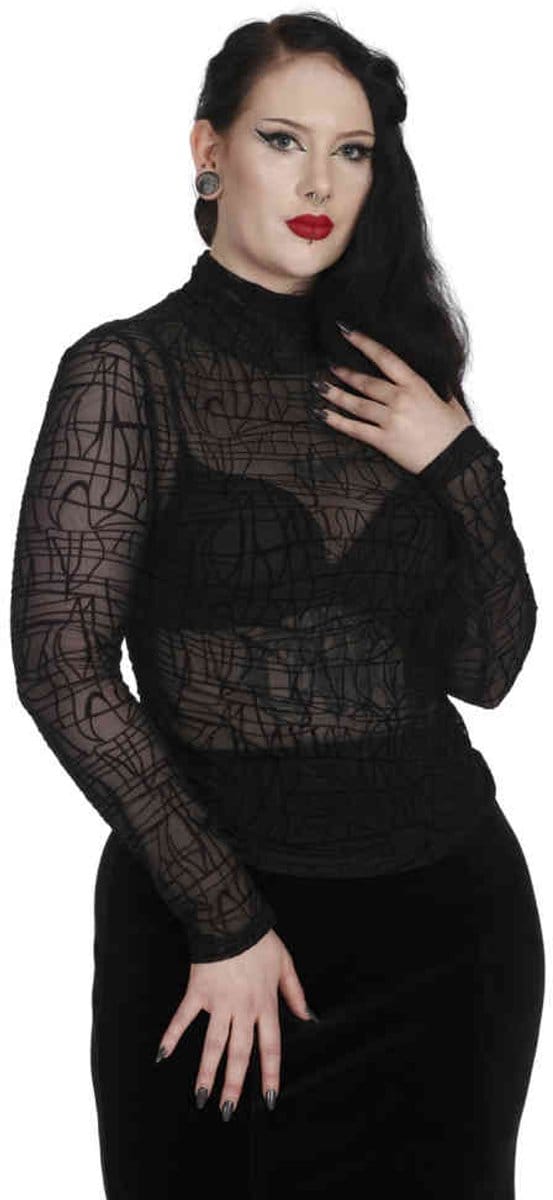 Banned - Trellis Longsleeve top - L - Zwart