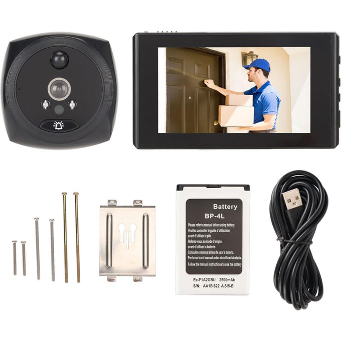 4,5 inch Spiongat Camera 1080P Nachtzicht Bewegingsdetectie 160 Graden Groothoek Video Deurbel
