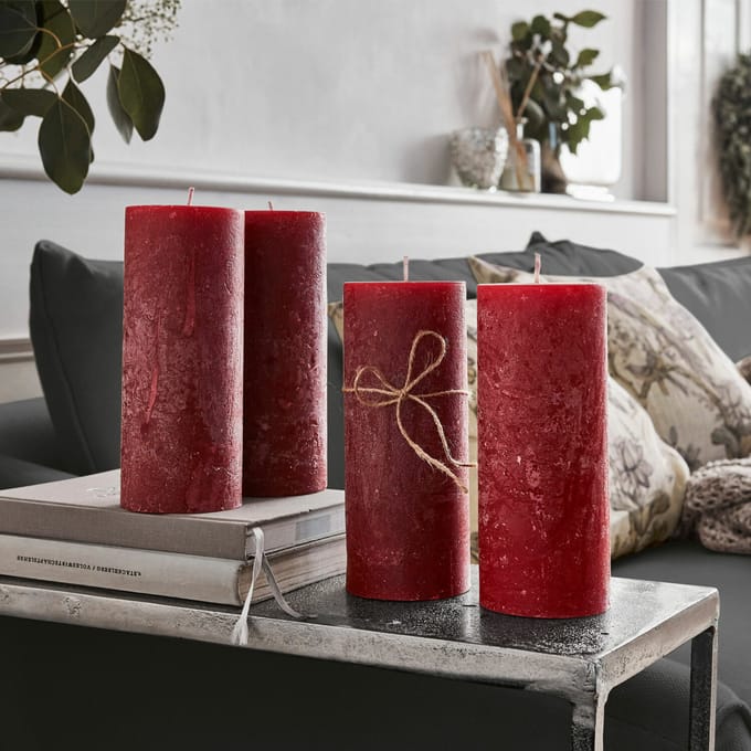 LOBERON Kaars set van 4 Homel rood