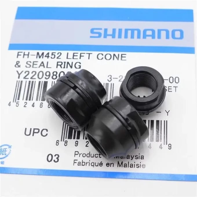 Linkse conus (m10 x 15) en afdichtringen Shimano FH-M452