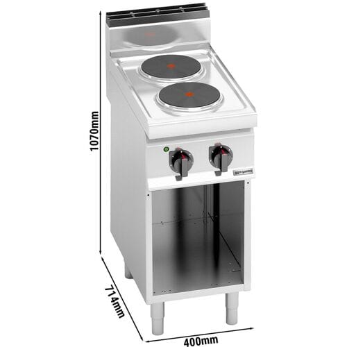 GGM Gastro Elektroherd - 5,2 kW - 2 Platten Rund Zilver