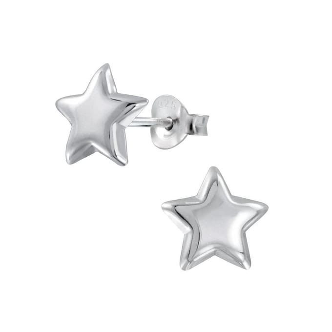 Joy|S - Zilveren ster oorbellen - 9 mm