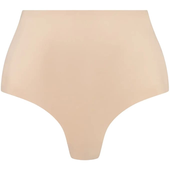 Bye BH met lage rug en middelhoge taille, string, beige, maat XL