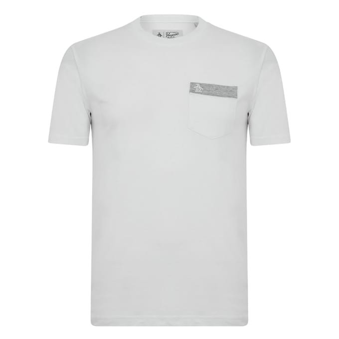 Original Penguin Heren Logo borstzak T-shirt (Wit)