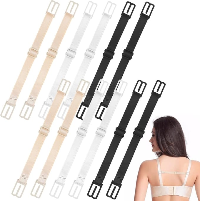 Set van 6 Verstelbare en Antislip Bh-Haakjes voor Comfortabele Bh-Straps en Ondersteuning