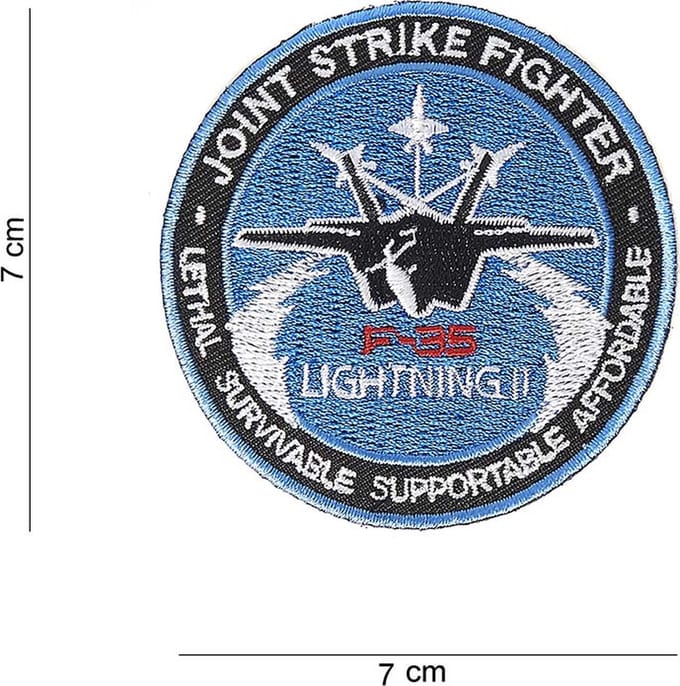 Embleem stof Joint strike fighter groot