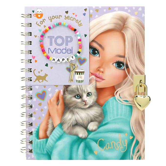 TOPModel dagboek met slot en armband