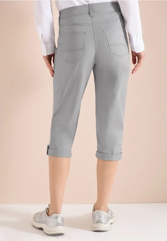 3/4 Mid Waist Slim Legs broek met omslag