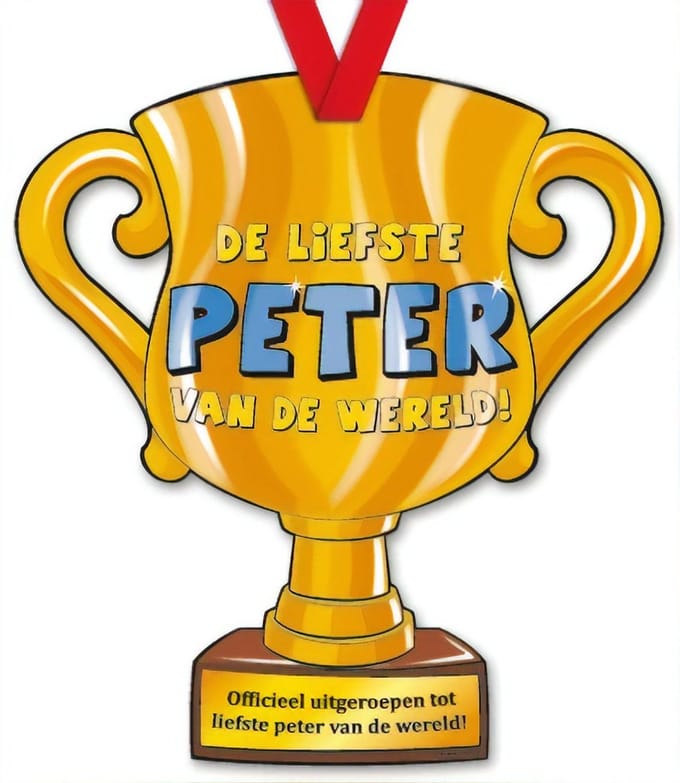 Paper Dreams Trofee Liefste Peter 33 Cm Karton Goud
