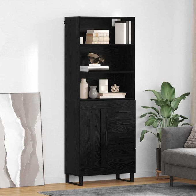 vidaXL - Highboard - 2 - st - Zwart - Eiken - 69,5 - x - 34 - x - 180 - cm