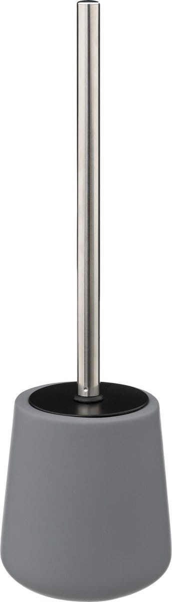 5Five WC-/toiletborstel met houder - zandsteen - grijs - rond - 39 cm