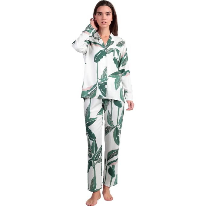 Pyjama-sets Admas Pyjama broek shirt lange mouwen Luxury Leaves