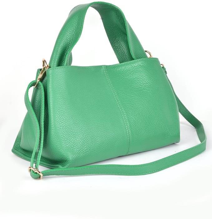 Giuliano lederen handtas Lyra - Dames - Made in Italy - Fel groen