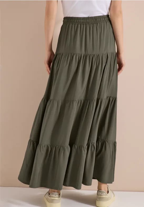 Maxirok met volants en elastische tailleband