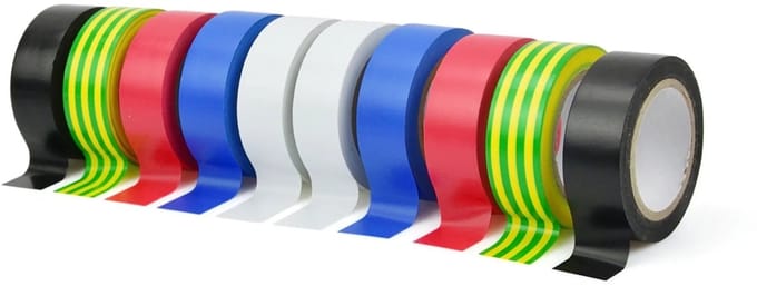 GEKO Isolatietape Set - 19mm Breed - 10m Lang - 5 Kleuren - 10 Stuks