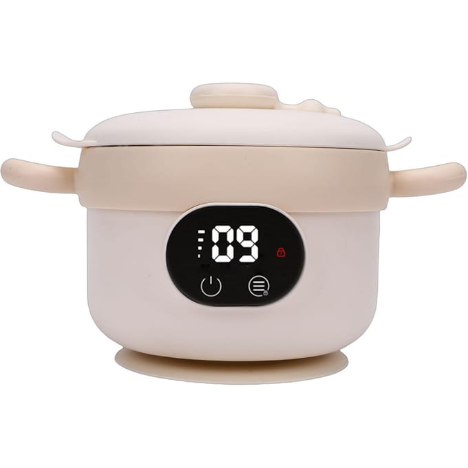 Constante Temperatuur Babyvoeding Kom Oplaadbare Waterloze Verwarming Baby Voeding Kom Type 1 beige