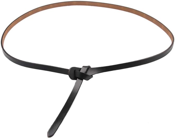 Skinny Lederen Tailleband Dunne Taille Riem met Kleine Opening