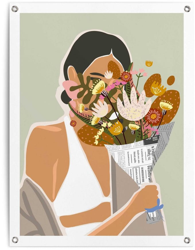 Tuinposter Boeket bloemen - 80 x 60 - Canvas - REINDERS