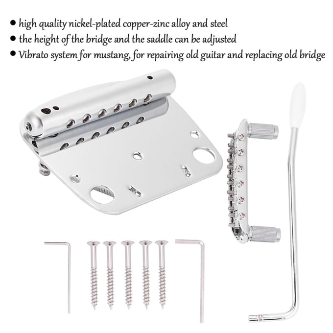 Trémolo Vibrato ?Jeu de chevalets et cordiers pour guitare Mustang white