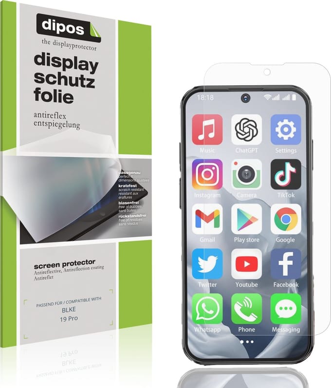dipos – 4x Matte Beschermfolie geschikt voor BLKE 19 Pro | Krasbestendige & antireflecterende Screenprotector Ultra-Thin