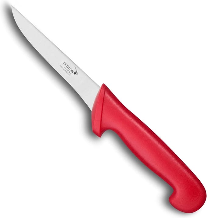 Déglon Uitbeenmes – Smal Lemmet – Ergonomisch Rood Handvat – 13 cm – Vaatwasmachinebestendig