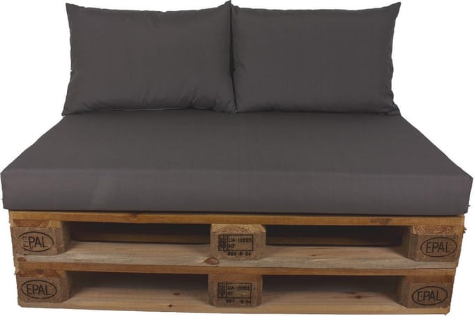 Palletkussen set plof Antraciet 120x80x10 cm