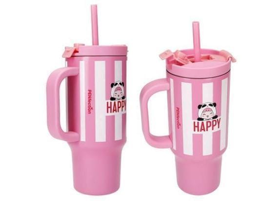 Depesche PENfection To Go beker met rietje HAPPY Drinkflessen