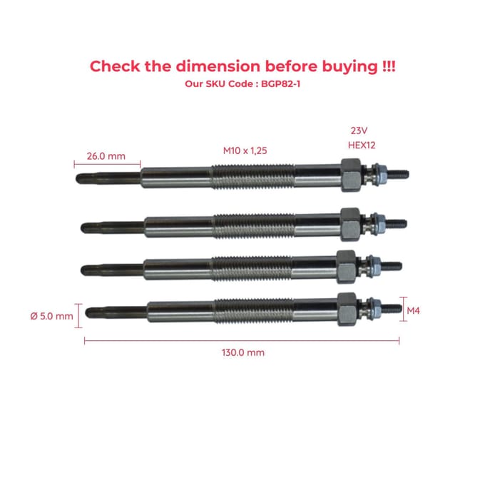 Bougie de préchauffage de chauffage, 4 pièces, 23 volts, ME017009, pour Mitsubishi Canter Rosa 4D30, BGP82-1