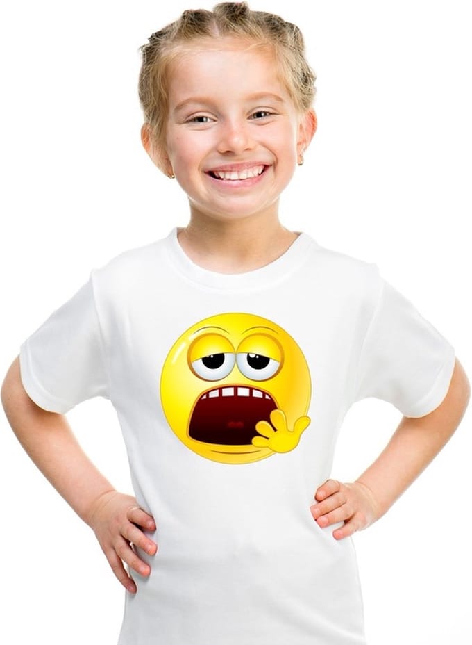 emoticon/ emoticon t-shirt moe wit kinderen 146/152