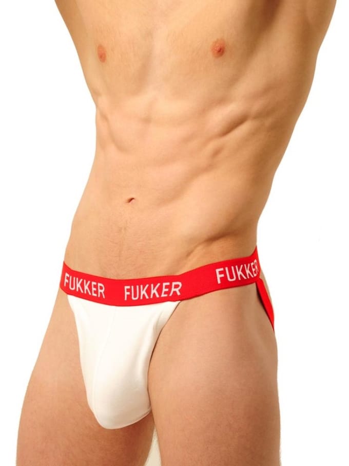 FUKKER Jockstrap – Rood/Wit – Maat L