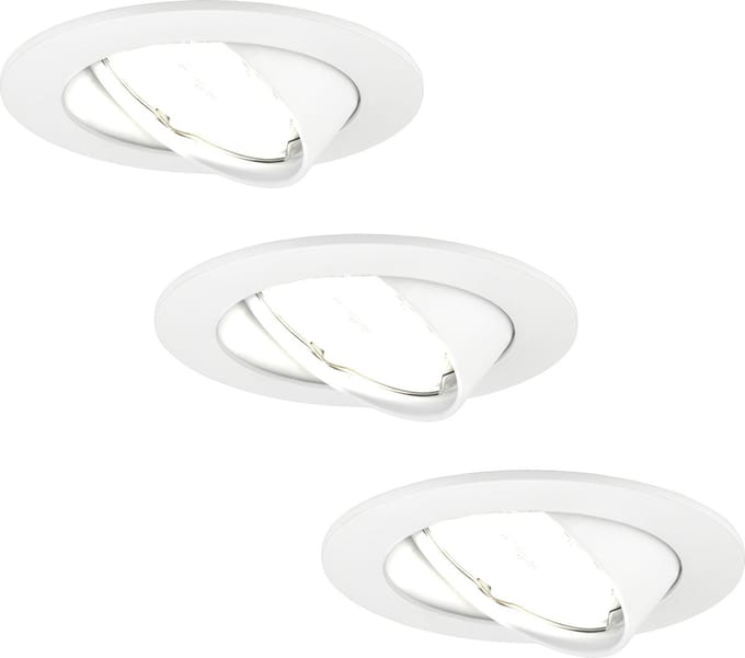 Ledvion - 3X LED Inbouwspot Amsterdam - Wit - Dimbaar - 3W - 6500K - Ø82 mm