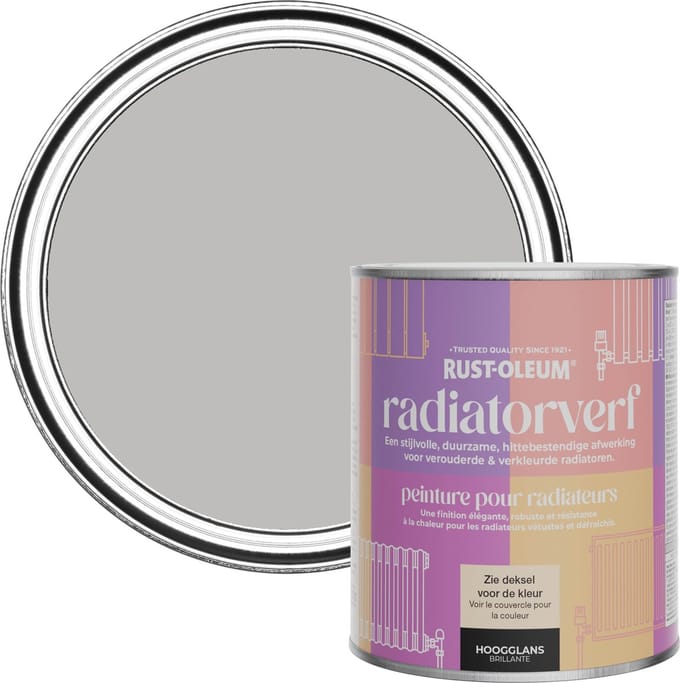 Rust-Oleum Lichtgrijs Radiatorverf Hoogglans - Kiezel 750ml