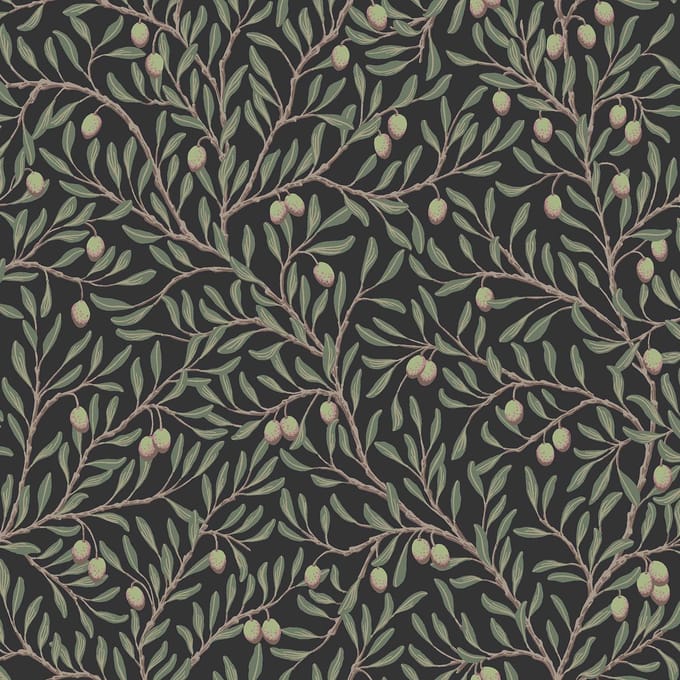 Boråstapeter Vliesbehang 5706 - Orangeri - Botanisch Zwart - 53cm x 10.05m