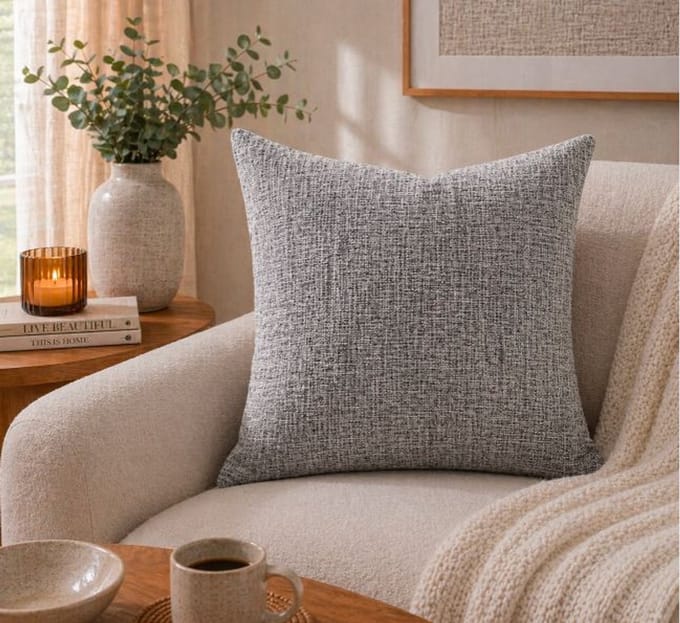 Timeless Linen Collection Kussenhoes - Lichtgrijs - 45x45 cm
